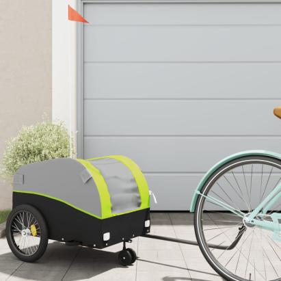 Remorcă pentru biciclete, negru și verde, 30 kg, fier GartenMobel Dekor