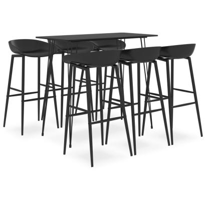 Set mobilier de bar, 7 piese, negru GartenMobel Dekor