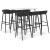 Set mobilier de bar, 7 piese, alb și negru GartenMobel Dekor
