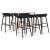 Set mobilier de bar, 7 piese, alb și negru GartenMobel Dekor