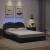 Cadru de pat cu lumini LED, gri, 140x200 cm, piele ecologică GartenMobel Dekor