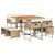 Set de masă pentru grădină, 9 piese, cu perne, bej, poliratan GartenMobel Dekor