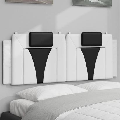 Pernă pentru tăblie pat, alb și negru, 140cm, piele artificială GartenMobel Dekor