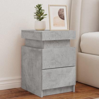 Noptieră cu lumini LED, gri beton, 35x39x55 cm GartenMobel Dekor