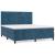 Pat box spring cu saltea, albastru închis, 160x200 cm, catifea GartenMobel Dekor