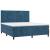 Pat box spring cu saltea, albastru închis, 160x200 cm, catifea GartenMobel Dekor