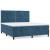 Pat box spring cu saltea, albastru închis, 160x200 cm, catifea GartenMobel Dekor