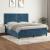 Pat box spring cu saltea, albastru închis, 160x200 cm, catifea GartenMobel Dekor