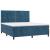 Pat box spring cu saltea, albastru închis, 160x200 cm, catifea GartenMobel Dekor