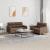Set de canapele cu perne, 2 piese, maro, textil GartenMobel Dekor