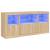 Servantă cu lumini LED, stejar sonoma, 142,5x37x67 cm GartenMobel Dekor
