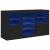 Servantă cu lumini LED, negru, 123x37x67 cm GartenMobel Dekor