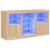 Servantă cu lumini LED, stejar sonoma, 123x37x67 cm GartenMobel Dekor
