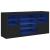 Servantă cu lumini LED, negru, 142,5x37x67 cm GartenMobel Dekor