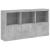 Servantă cu lumini LED, gri beton, 181,5x37x100 cm GartenMobel Dekor