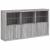 Servantă cu lumini LED, gri sonoma, 181,5x37x100 cm GartenMobel Dekor