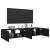 Comode TV de perete cu lumini LED, 2 buc., negru, 80x35x31 cm GartenMobel Dekor