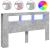 Tăblie de pat cu LED, gri beton, 180x18,5x103,5 cm, lemn GartenMobel Dekor