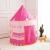 Cort de joaca pentru copii, Kruzzel, tip castel, cu husa, model buline si coronite, roz, 105x135 cm GartenVIP DiyLine