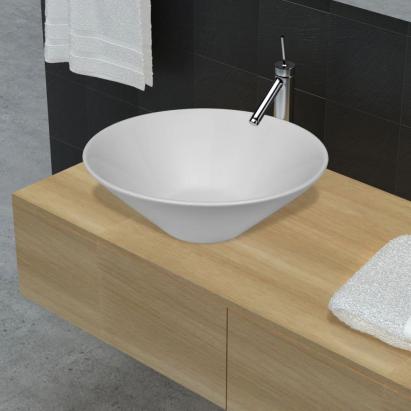 Chiuvetă din ceramică de porțelan, pentru baie, Art Bazin, alb GartenMobel Dekor