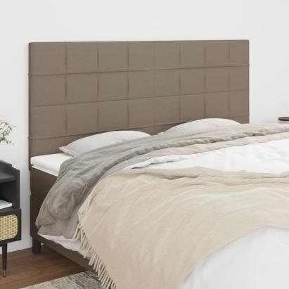 Tăblii de pat, 4 buc, gri taupe, 90x5x78/88 cm, textil GartenMobel Dekor