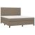Pat continental cu saltea, gri taupe, 180x200 cm, textil GartenMobel Dekor