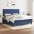 Pat box spring cu saltea, albastru, 180x200 cm, material textil GartenMobel Dekor