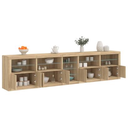 Dulap cu lumini LED, stejar sonoma, 283x37x67 cm GartenMobel Dekor