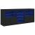 Servantă cu lumini LED, negru, 181,5x37x67 cm GartenMobel Dekor