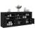 Servantă cu lumini LED, negru, 181,5x37x67 cm GartenMobel Dekor