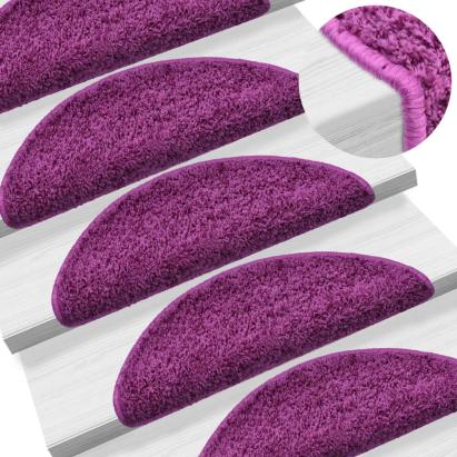 Covorașe pentru trepte scară, 15 buc., violet, 65 x 21 x 4 cm GartenMobel Dekor