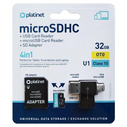 MICRO SD CARD 32GB OTG/CARD READER/ADAPTOR PLATINET EuroGoods Quality
