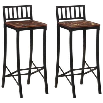 Scaune de bar, 2 buc., lemn masiv reciclat GartenMobel Dekor