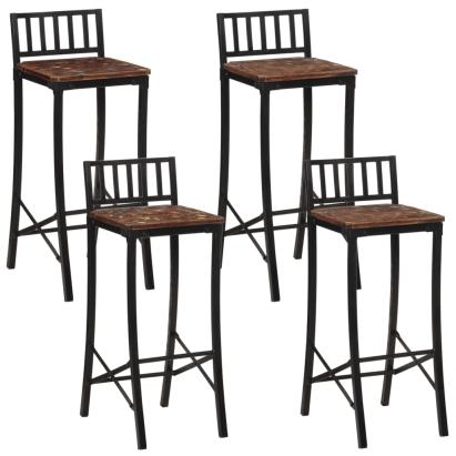 Scaune de bar, 4 buc., lemn masiv reciclat GartenMobel Dekor