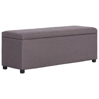 Bancă cu compartiment de depozitare gri taupe 116 cm, poliester GartenMobel Dekor