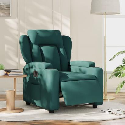 Fotoliu rabatabil electric, verde închis, material textil GartenMobel Dekor