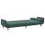 Canapea extensibilă cu taburet, 2 locuri, verde închis, catifea GartenMobel Dekor