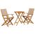 Set mobilier bistro, 3 piese, textil taupe/lemn masiv GartenMobel Dekor
