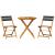 Set mobilier bistro, 3 piese, negru, polipropilenă lemn masiv GartenMobel Dekor