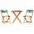 Set mobilier bistro, 3 piese, textil model frunze/lemn masiv GartenMobel Dekor