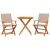 Set mobilier bistro, 3 piese, textil taupe/lemn masiv GartenMobel Dekor