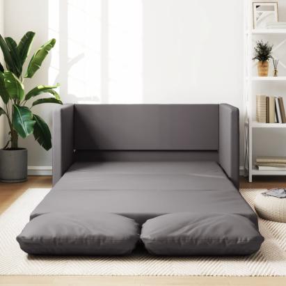 Canapea extensibilă 2 în 1, gri, 112x174x55 cm, piele ecologică GartenMobel Dekor