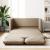 Canapea extensibilă 2 în 1, cappuccino, 112x174x55 cm piele eco GartenMobel Dekor