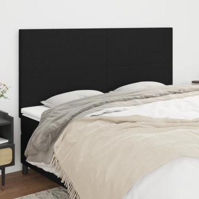 Tăblii de pat, 4 buc, negru, 80x5x78/88 cm, textil GartenMobel Dekor
