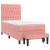 Pat box spring cu saltea, roz, 90x190 cm, catifea GartenMobel Dekor