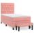 Pat box spring cu saltea, roz, 90x190 cm, catifea GartenMobel Dekor