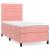 Pat box spring cu saltea, roz, 90x190 cm, catifea GartenMobel Dekor