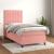 Pat box spring cu saltea, roz, 90x190 cm, catifea GartenMobel Dekor