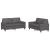 Set de canapele cu perne, 2 piese, gri, piele ecologică GartenMobel Dekor