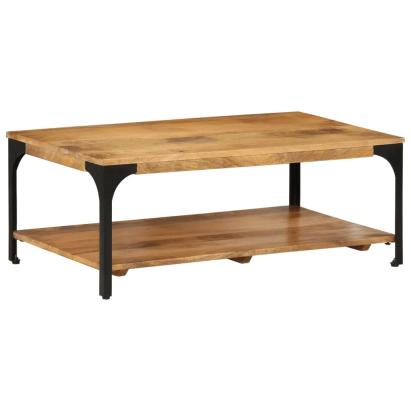 Măsuță de cafea 2 straturi, 100x55x38 cm, lemn masiv mango/oțel GartenMobel Dekor